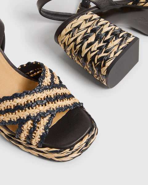 Castañer Vicen Heels Sandal - Black / Natural