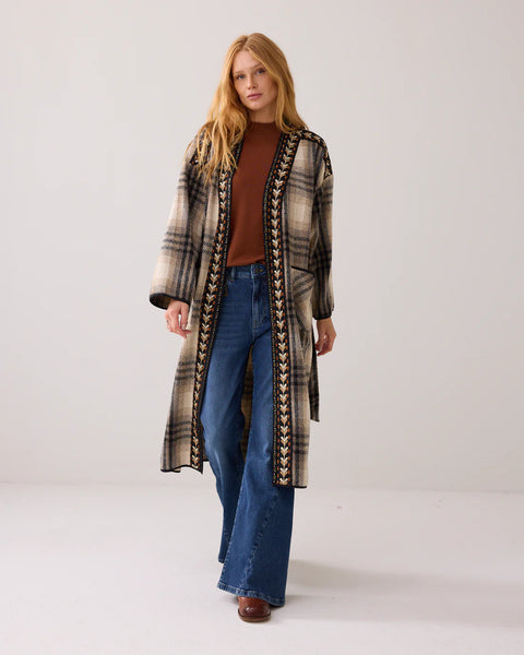 Summum Woman Mid-Season Bohemian Jacket - Big Check
