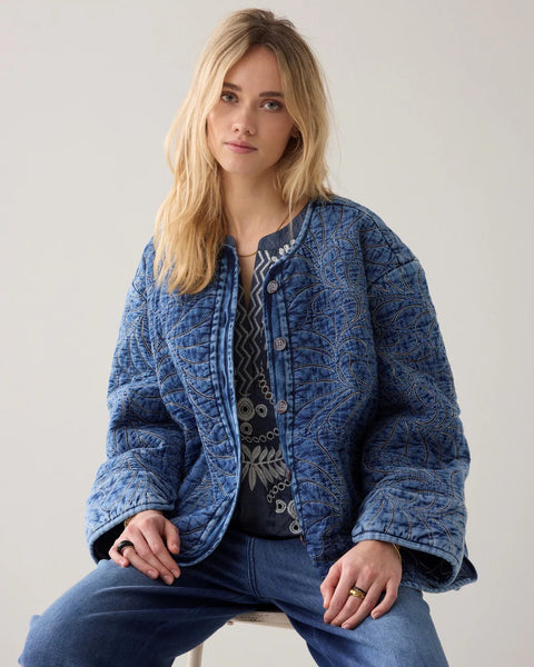 Summum Woman Quilted Transitional Jacket - Denim