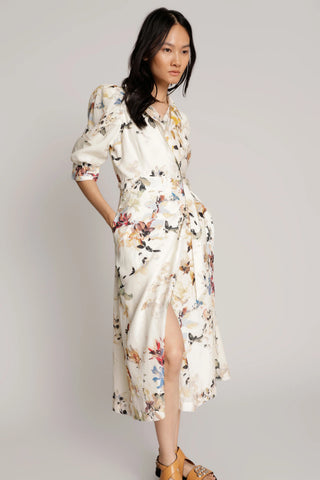 Munthe Jislanka Flower Wrap Dress - Ecru