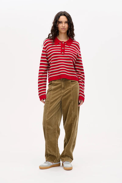 Baum Und Pferdgarten Core Knit Stripe Sweater - Crimson Red