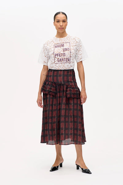 Baum Und Pferdgarten Sabena Skirt - Dark Red Check