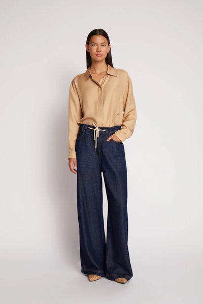 Munthe Obey Wide Leg Jean - Dark Denim