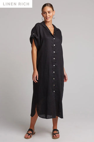 EB&IVE Studio Linen Shirt Dress - Black