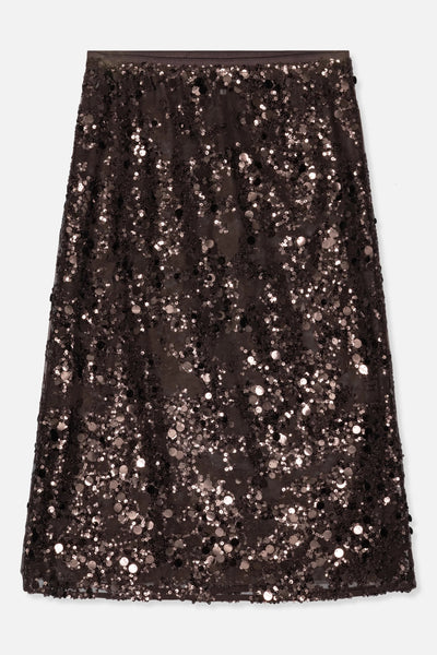 Baum Und Pferdgarten Shania Sequin Skirt - Coffee Bean Brown