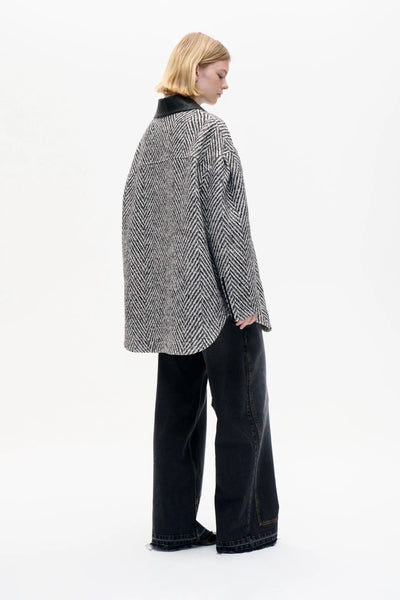 Baum Und Pferdgarten Berfe Tweed Jacket - Black White Herringbone