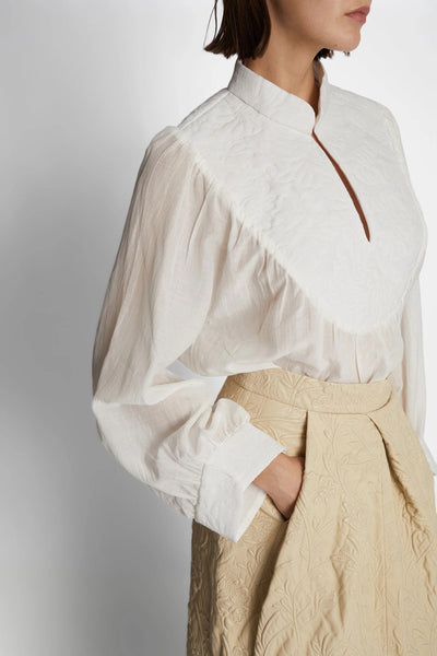 Munthe Frantz Cotton Embroidered Blouse - Ivory