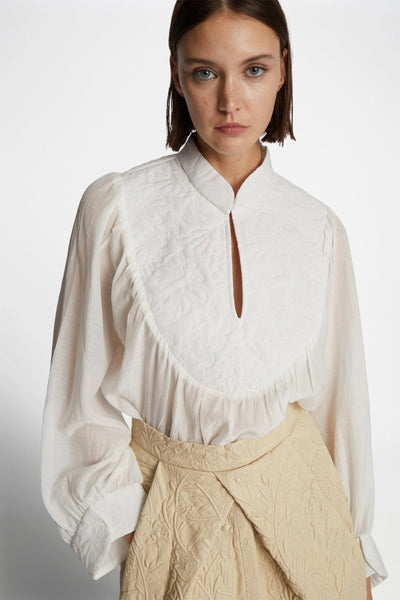 Munthe Frantz Cotton Embroidered Blouse - Ivory