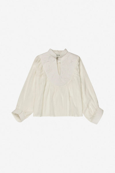 Munthe Frantz Cotton Embroidered Blouse - Ivory