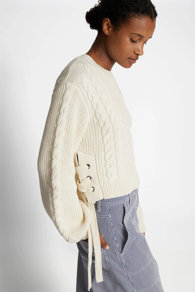 Munthe Fabricka Cable Knit Sweater - Cream