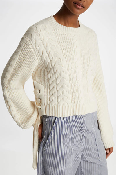 Munthe Fabricka Cable Knit Sweater - Cream