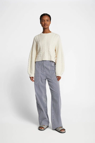 Munthe Fabricka Cable Knit Sweater - Cream
