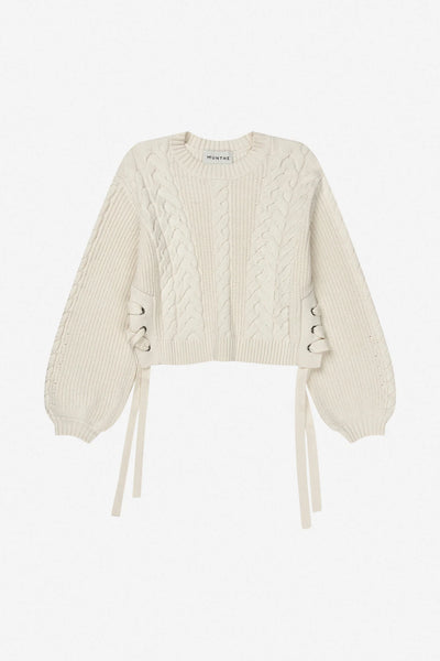Munthe Fabricka Cable Knit Sweater - Cream