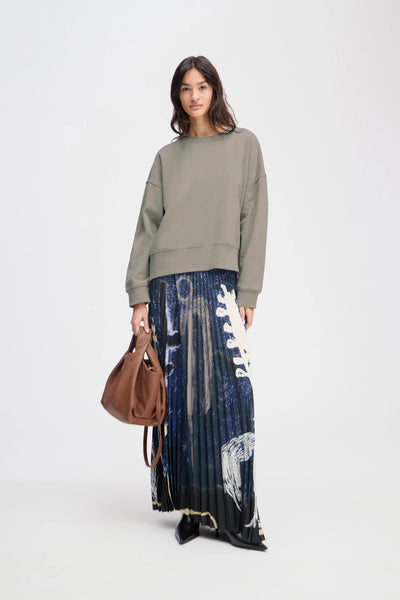 Munthe Pleated Taulla Maxi Skirt - Navy