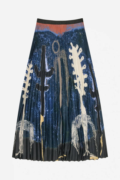 Munthe Pleated Taulla Maxi Skirt - Navy