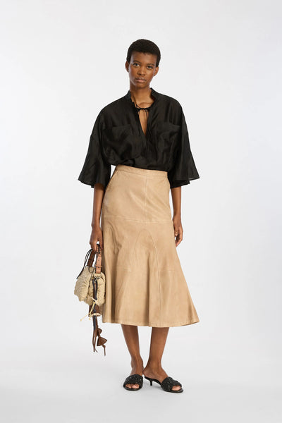 Munthe Birkson Silk Tie Blouse - Black