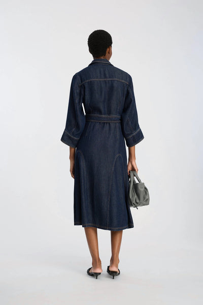 Munthe Bliss Denim Wrap Dress - Indigo