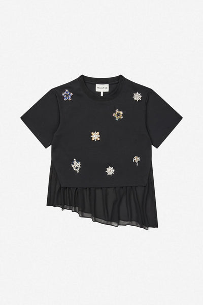 Munthe Vach Black Embellshed T-Shirt