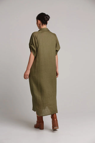 EB&IVE Studio Linen Shirt Dress - Khaki