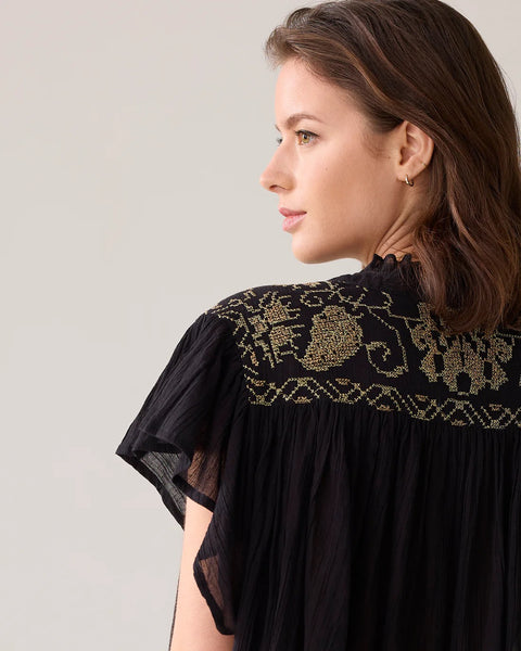 Summum Woman Blouse with Blouse Sleeves - Black