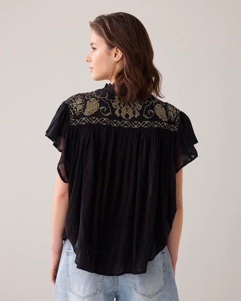Summum Woman Blouse with Blouse Sleeves - Black