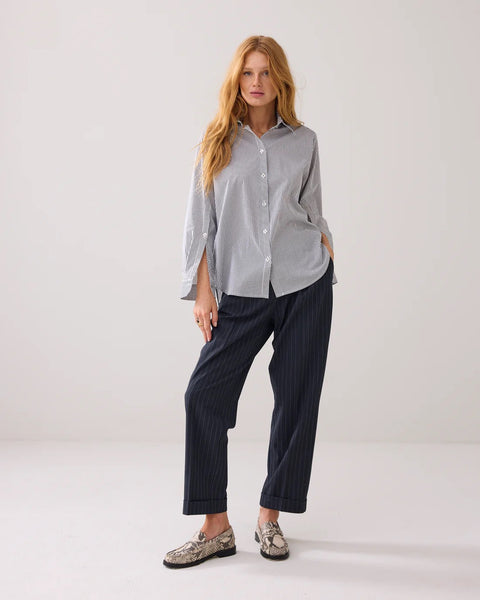 Summum Woman Stripe Shirt - Midnight Blue