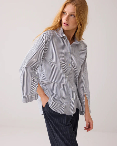 Summum Woman Stripe Shirt - Midnight Blue
