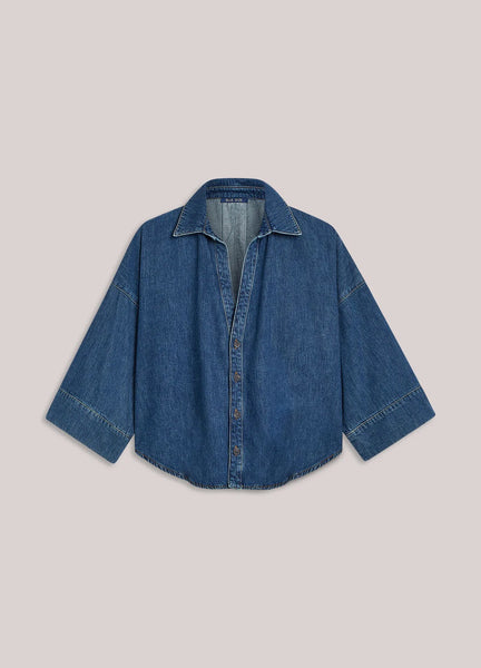 Summum Woman Denim Kimono Light Cotton Blouse - Denim