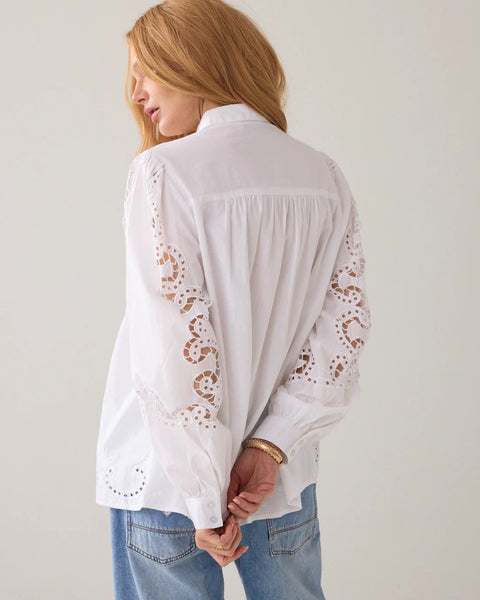 Summum Woman Open Work Blouse - White