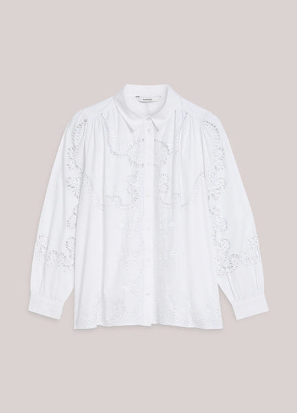 Summum Woman Open Work Blouse - White