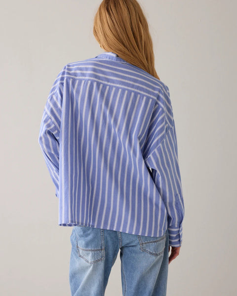 Summum Woman Blouse Shirt Stripes - Soft Blue