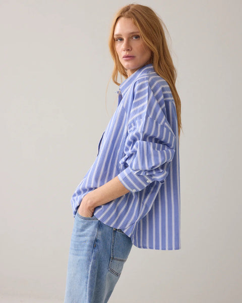 Summum Woman Blouse Shirt Stripes - Soft Blue