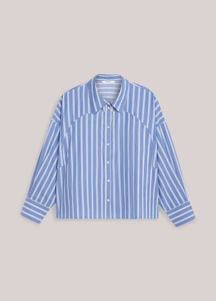Summum Woman Blouse Shirt Stripes - Soft Blue