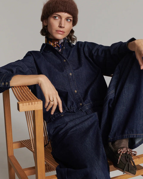 Summum Woman Denim Blouse - Night Blue Denim
