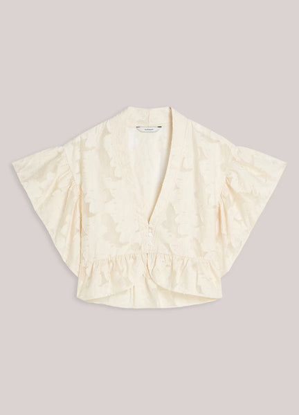 Summum Woman Bohemian Peplum Blouse - Ivory