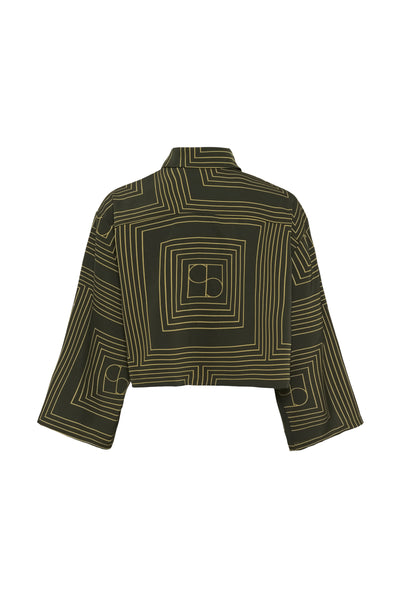 Soaked In Luxury SLTopaz Shirt - Rosin & Fennel Seed Monogram Green