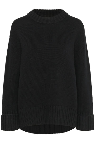 Soaked In Luxury SLMoline Crew Neck Sweater - Black