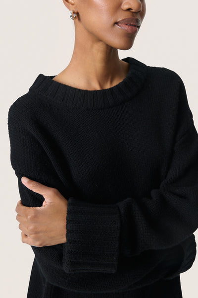 Soaked In Luxury SLMoline Crew Neck Sweater - Black