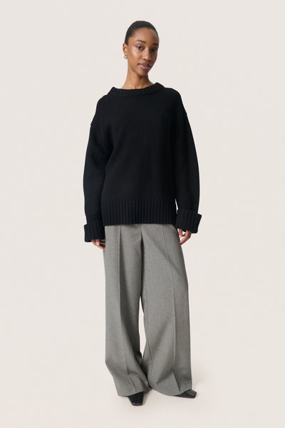 Soaked In Luxury SLMoline Crew Neck Sweater - Black