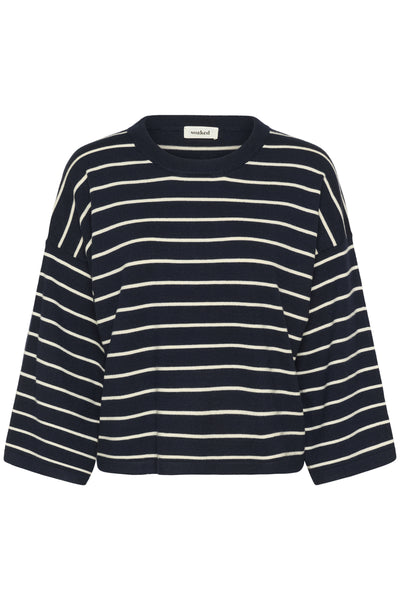 Soaked In Luxury SLSpina Boxy Pullover - Salute with White Stripes