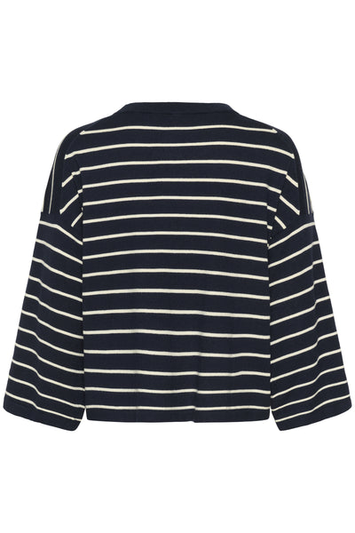 Soaked In Luxury SLSpina Boxy Pullover - Salute with White Stripes