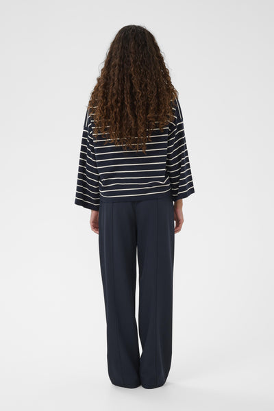 Soaked In Luxury SLSpina Boxy Pullover - Salute with White Stripes