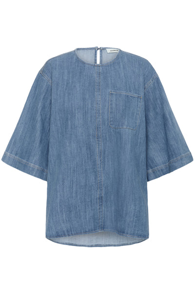 Soaked In Luxury SLNinnie Amelia Blouse - Medium Denim Blue