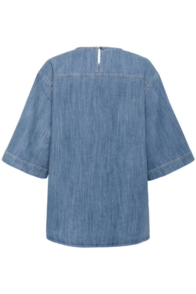 Soaked In Luxury SLNinnie Amelia Blouse - Medium Denim Blue
