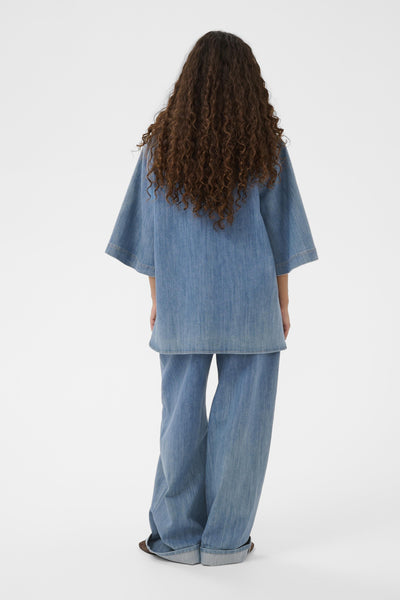 Soaked In Luxury SLNinnie Amelia Blouse - Medium Denim Blue