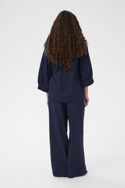 Soaked In Luxury SLCharman Toledo Denim Blouse - Dark Blue Denim