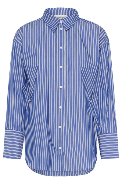 Soaked In Luxury SLCalken Shirt - Nouvean Navy Stripe