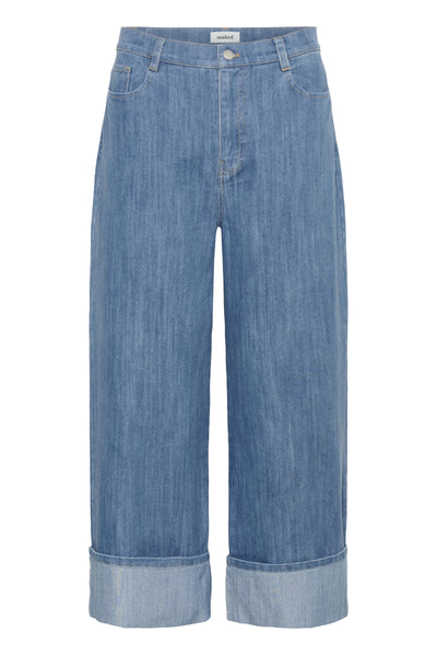 Soaked In Luxury SLNinnie Fold Up Jeans - Medium Blue Denim