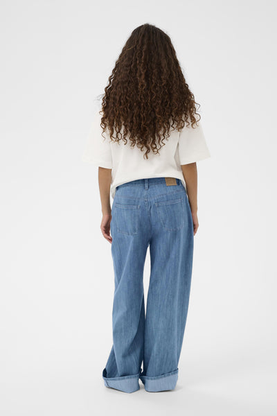 Soaked In Luxury SLNinnie Fold Up Jeans - Medium Blue Denim