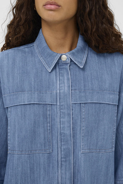 Soaked In Luxury SLNinnie Denim Dress - Medium Denim blue